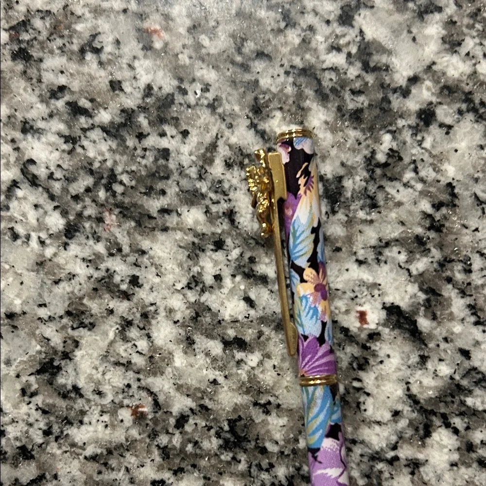 Floral Gold and Purple Pencil Case